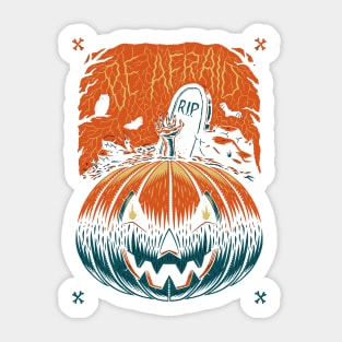 Be Afraid  Halloween Pumpkin Horror Sticker